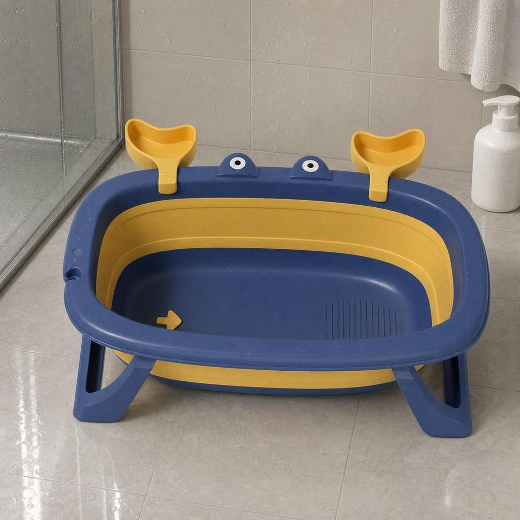 Pet Bathing Basin Foldable Dog Bath with Drain Portable for Bathroom, Small Pets