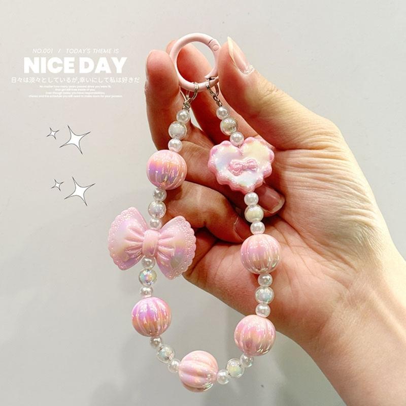 Handmade Beaded Phone Chain Pendant Telephone Lanyard Cellphone Rope Bracelet Fashion Keyring Keychain For Women Jewelry