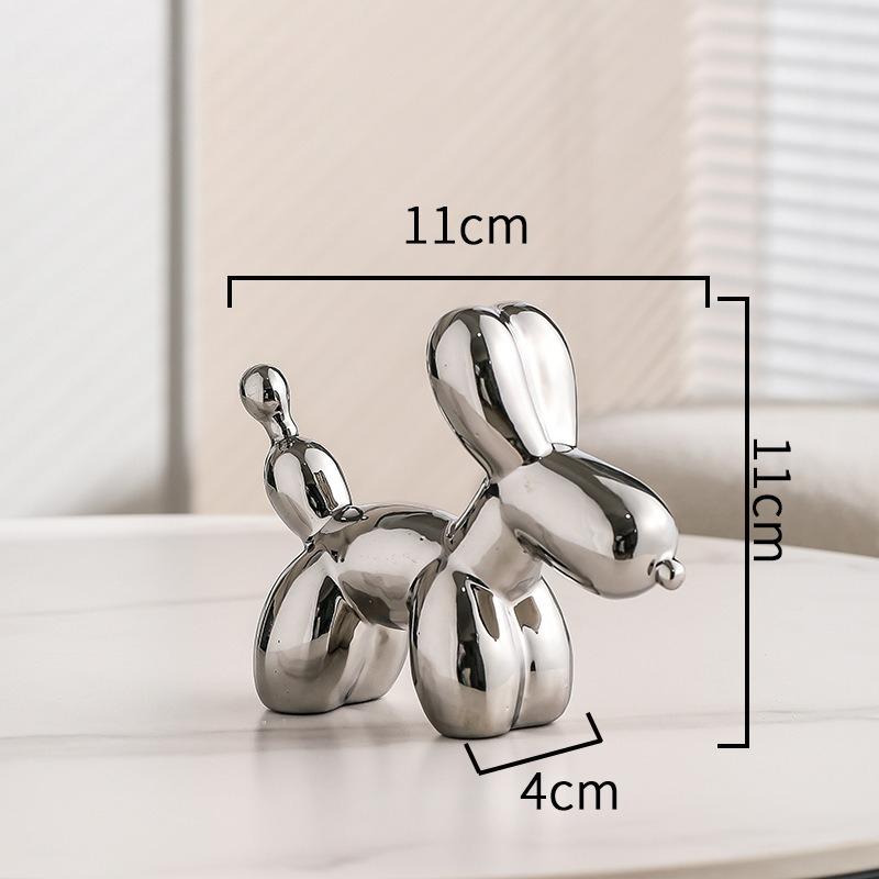 Nordic Ceramic Balloon Dog Abstract Ornament Creative Sculpture Study Room Statue Home Office Accessorie Festival Decoration