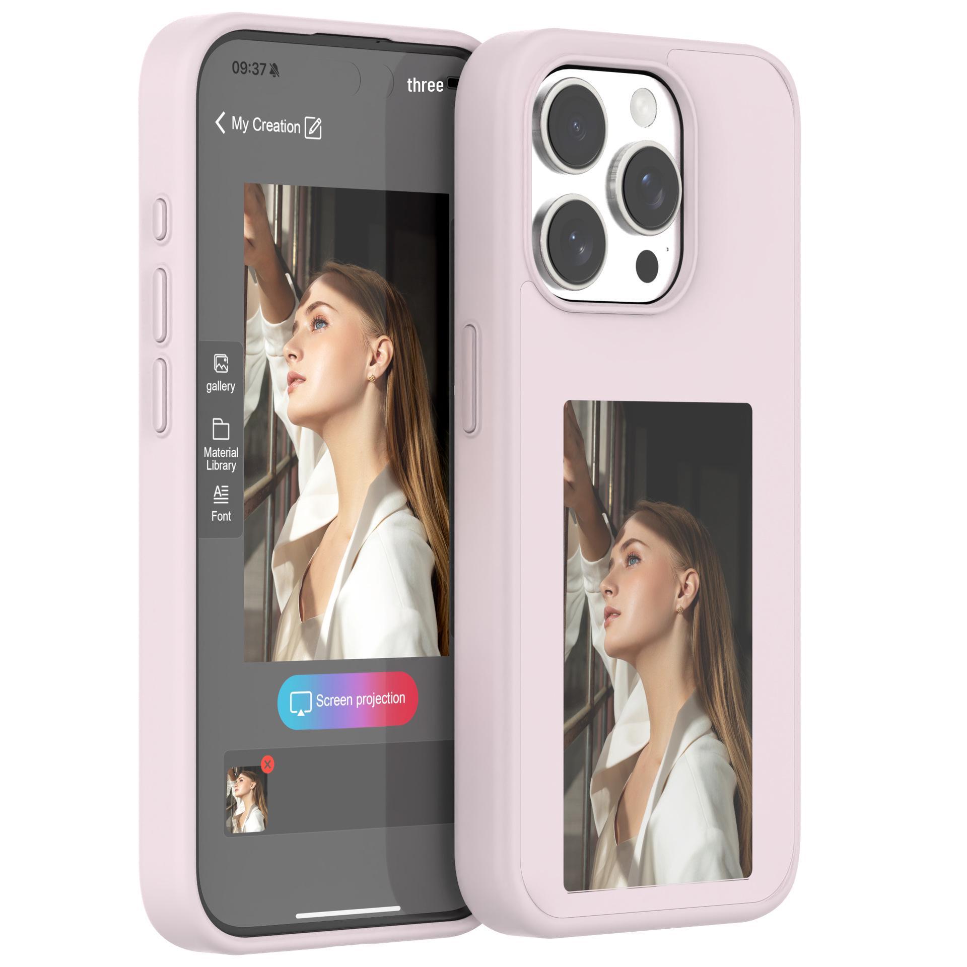 

Compatible with Apple 15, 15 Pro, and 16 Pro Max: Drop-Proof E-Ink Soft Phone Case and Cover. 15 Pro рожевий