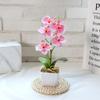 White Flower Pot Artificial Orchid Bonsai Multi-Bloom Plastic Fake Flower  Home Decor