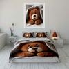 Plüsch-Teddybär unter weicher Decke Bedrucktes Bettwäsche-Set 1 Bettbezug + 2 Kissenbezüge verschiedene Größen Schlafzimmer Bettwäsche Dekor