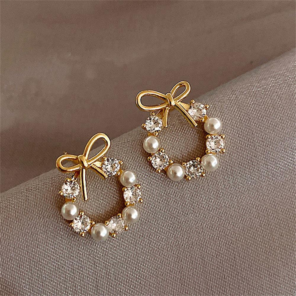 Compact Bow Earrings, Fashionable And Versatile Earrings, Exquisite Women'S Daily Accessories.