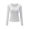 Women's White Slim-Fit U-Neck Short-Sleeve T-Shirt - Versatile, Stylish, Solid Color, Summer Essential