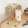 Rotatable Clothes Rack with Wheels, Multi-functional Wardrobe and Outdoor Display/Drying Rack