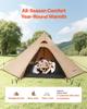 Hot Tent for 4 Persons, Camping Tipi Hot Tents with Stove Jack & Inner Tent, Portable Winter Camping Tents with Snow Skirt, Easy Setup, Waterproof 4