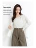 Xin Ge Cotton Loose Casual Long Sleeve Shirt with Beaded Collar