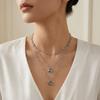 Shiny Multi-layer Clavicle Chain Bead Charm Jewelry Rhinestone Pendant Necklace  Banquet Party