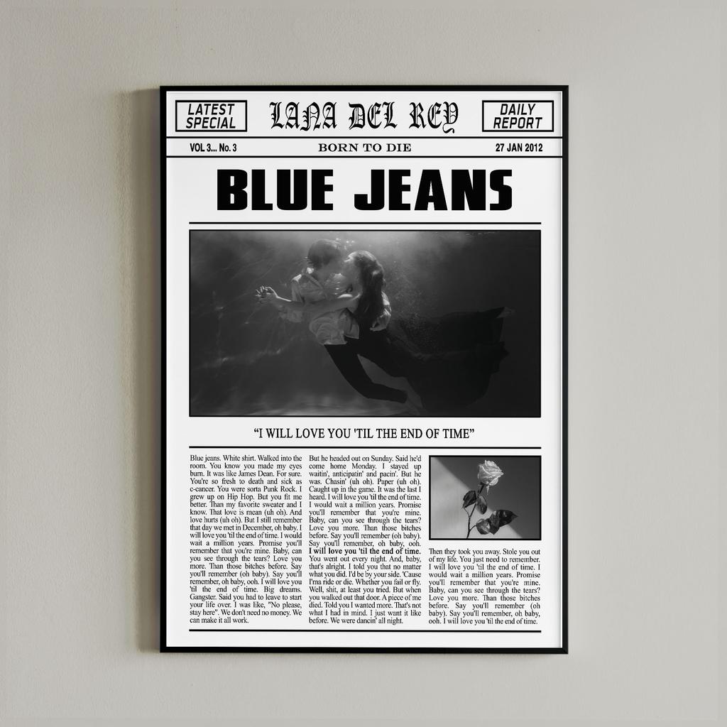 Black and White Lana Del Rey Newspaper Poster Aesthetics Girl Singer Rapper Canvas Painting Print Wall Art Mural Home Room Decor
