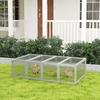 Wooden Rabbit Hutch Cage 6ft with Wire Mesh, Openable Roof, Play Space for Outdoor, Grey