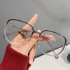Trendy Large-framed Bright Pink Nude Color-changing Myopia Glasses For Women Without Makeup