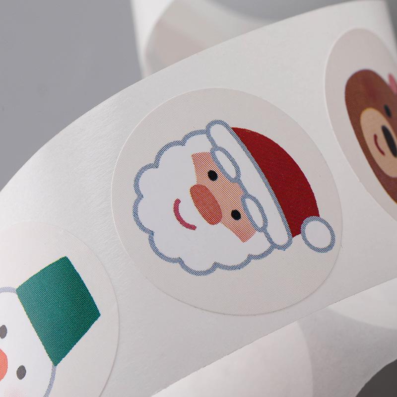 100-500pcs Merry Christmas Snowman Sticker Christmas Party Decor Sticker New Year Gift Box Sealed Baking Cake Tag