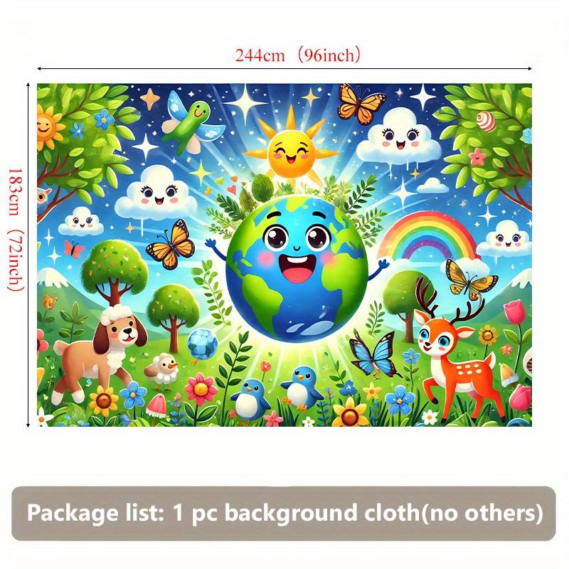 1 background flag bright earth smile soft wall cover no need for electricity