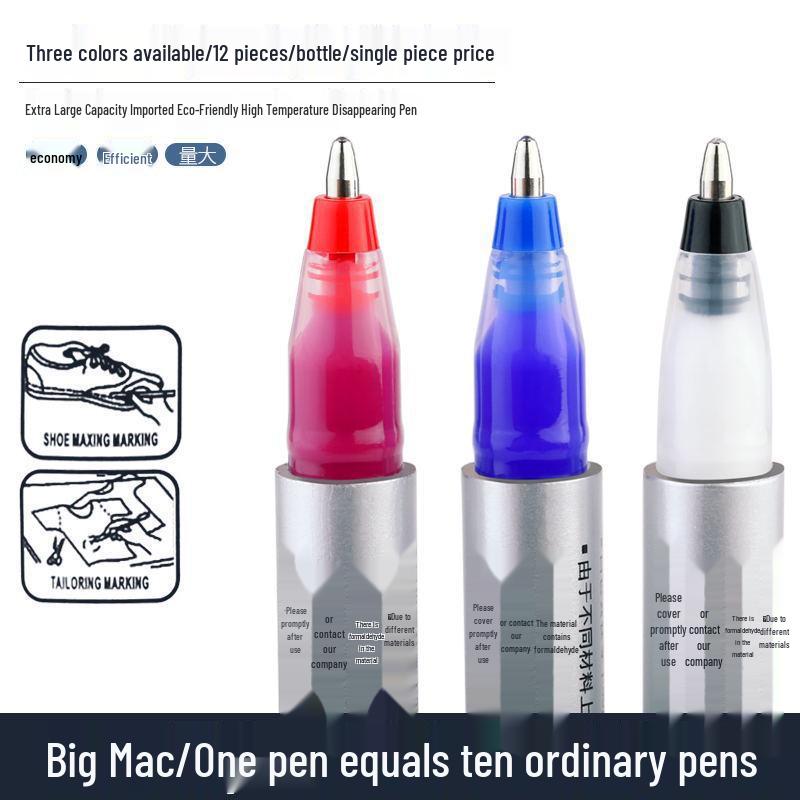 Jumbo High-Temperature Disappearing Pen for Clothing and Leather - Heat-Erasable