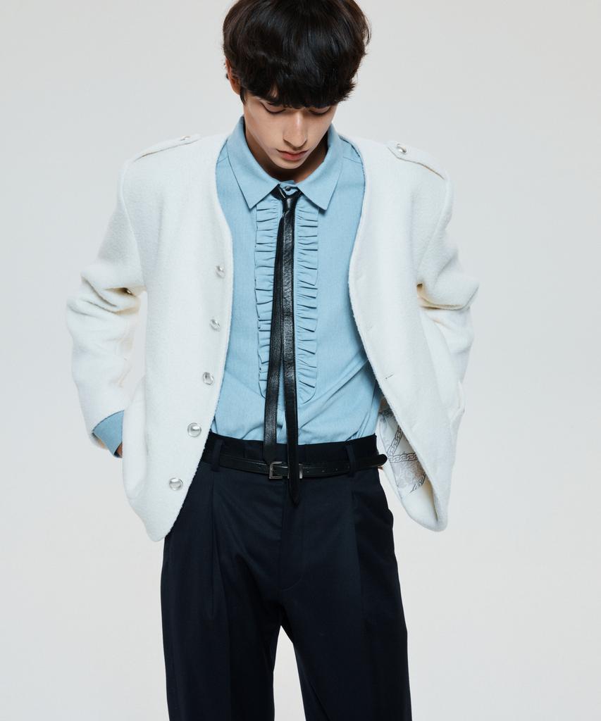 Untage Wool Boucle Tweed Jacket [White(Man)]_Uto-Fb15