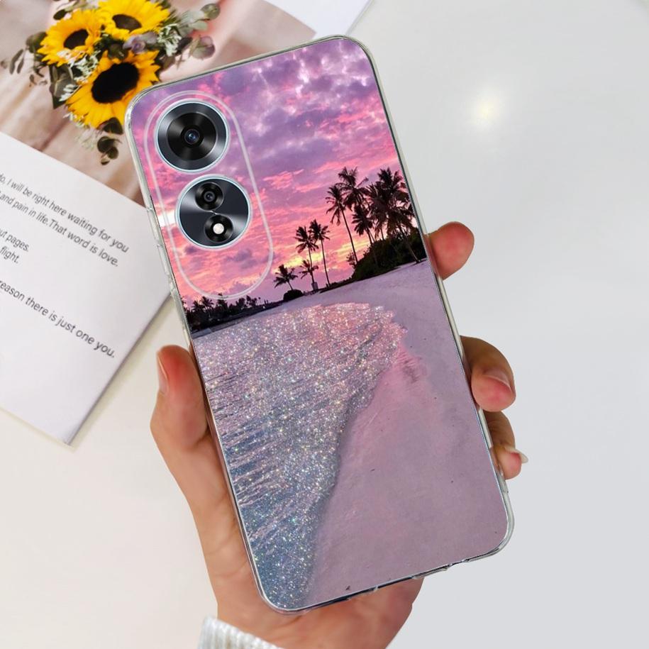 For OPPO A60 4G Case CPH2631 Cute Cat Cartoon Transparent TPU Silicone Soft Slim Cover For OPPO A60 A 60 OPPOA60 2024 Bumper New