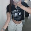 White V-neck Short-sleeved T-shirt for Women In Summer New Korean Style Slim Short Hot Girl Navel-exposed Student Top