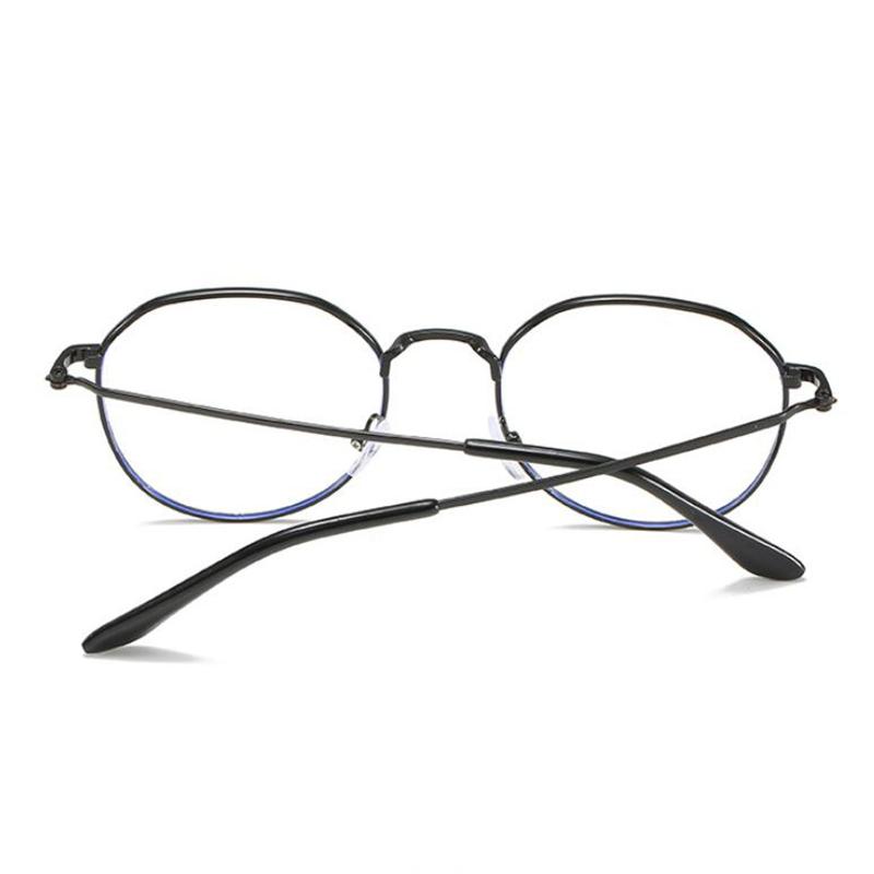 Metal Anti Blue Light Myopia Glasses Pink Gold Frame Polygon Nearsighted Spectacles 0 To -6.0