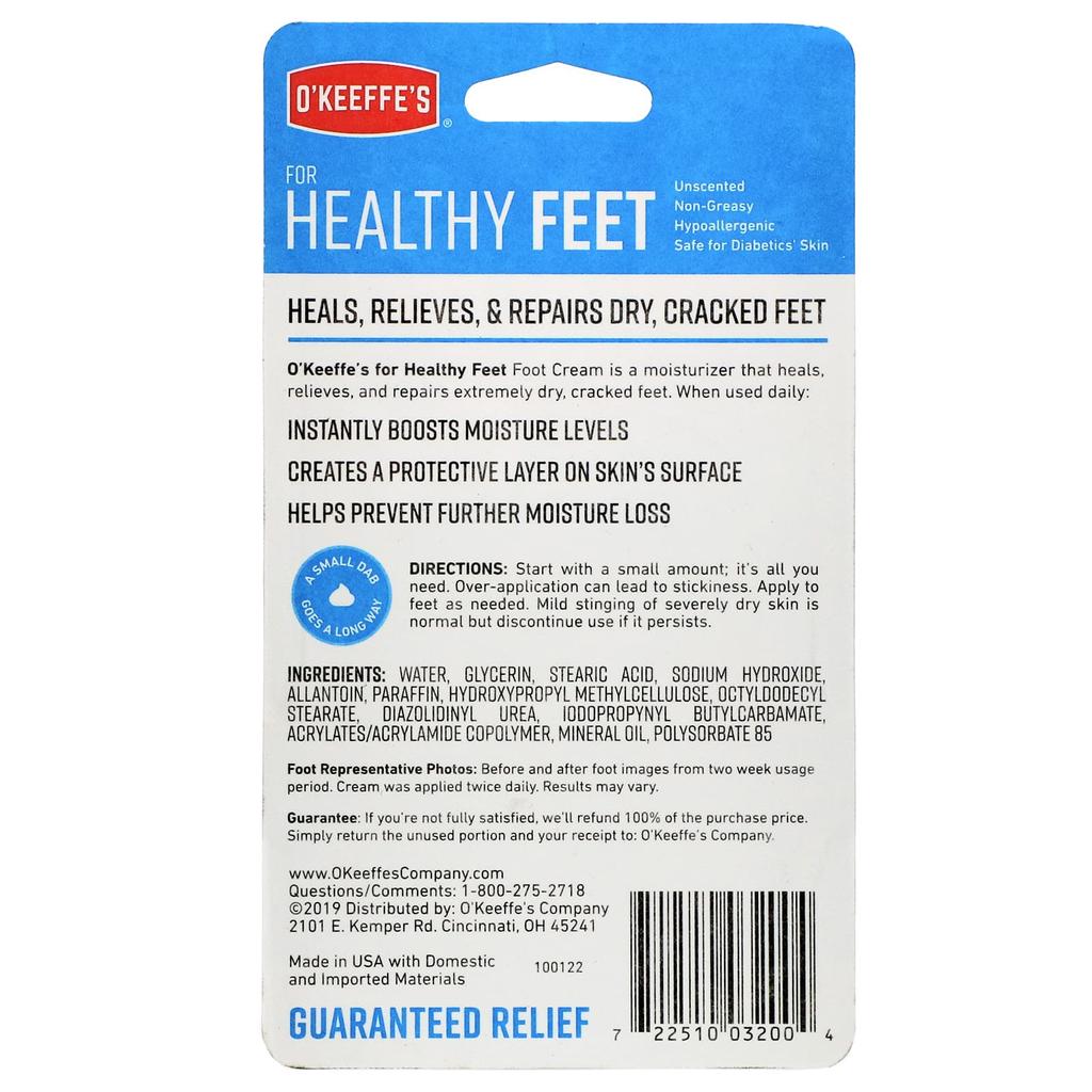 O'Keeffe's Healthy Feet, Foot Cream, 3.2 Oz (91 G)