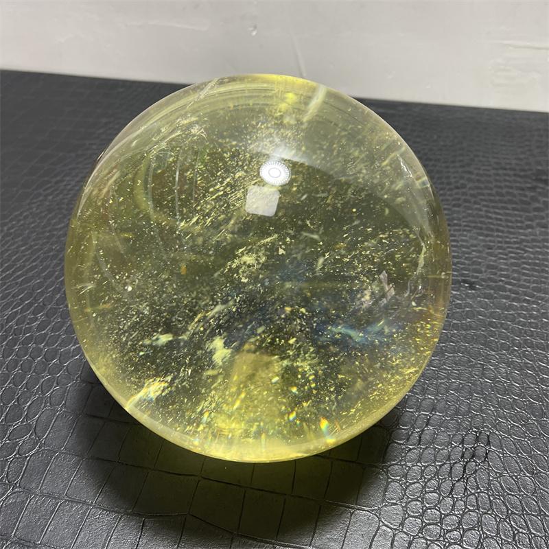 13.6cm High Quality Large Yellow Melting Stone Quartz Balls Feng Shui Crystal sphere Balls for Decoration
