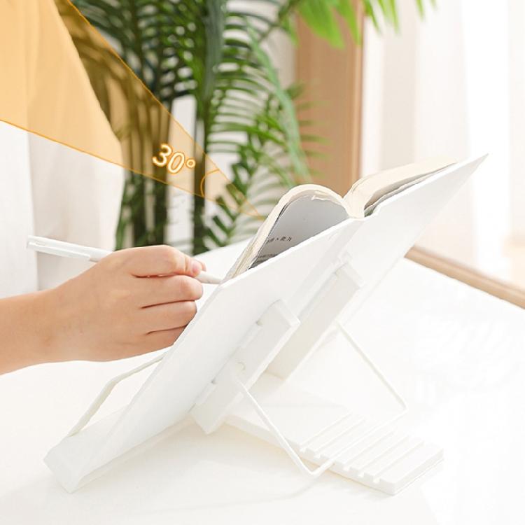 Reading Stands 6 Angles Adjustable Textbook Stand with Paper Clip Folding Cookbook Rack Bookrest for Textbook Tablet