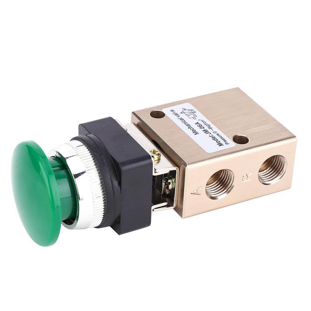 JM 06A Pneumatisches mechanisches Ventil 2 Positionen 3 Wege Federrückstellung Druckknopf PT1 4in Ventil