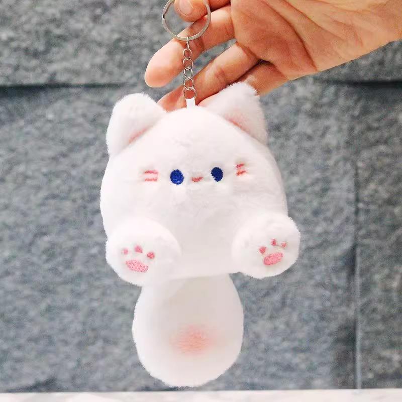 Cute Cat Keychain Children Schoolbag Pendant Household Accessories Bag Pendant Small Doll Student Creative Soft Fluffy Keychain