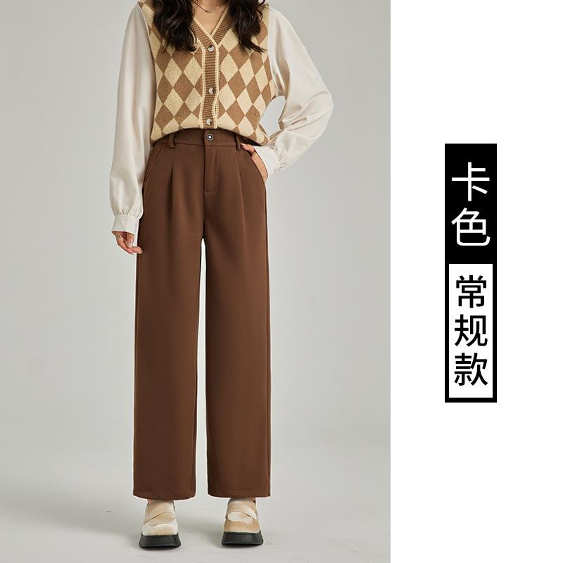 

Шерстяные брюки Yamamoto женские осенне-зимние плюшевые брюки с высокой талией в стиле ретро кэжуал прямые брюки слим моппинг широкие брюки XXL