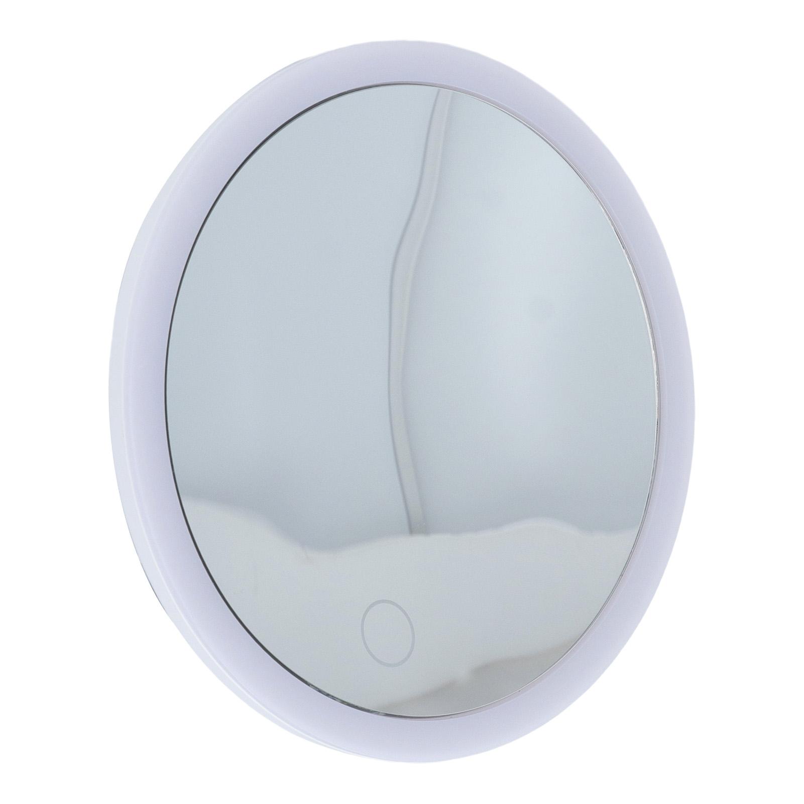 

Косметическое зеркало с 30-кратным увеличением, светодиодное зеркало для макияжа для ванной комнаты с подсветкой и присоской для дома и путешествий белый