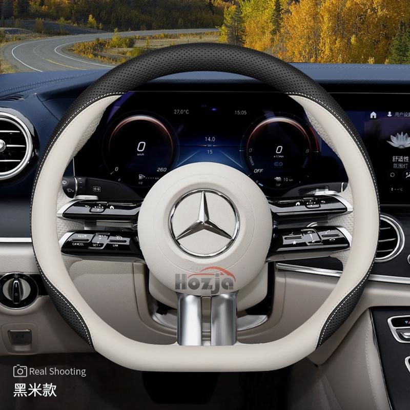 Housse de volant en cuir pour voiture pour Mercedes Benz W214 C200 W204 W203 W124 W210 W221 W202 W176 CLA 250 W166 Accessoires 2025