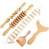 Ensemble d'outils de massage pour la thérapie du bois, rouleaux de massage en bois (Ensemble de 5 pièces)