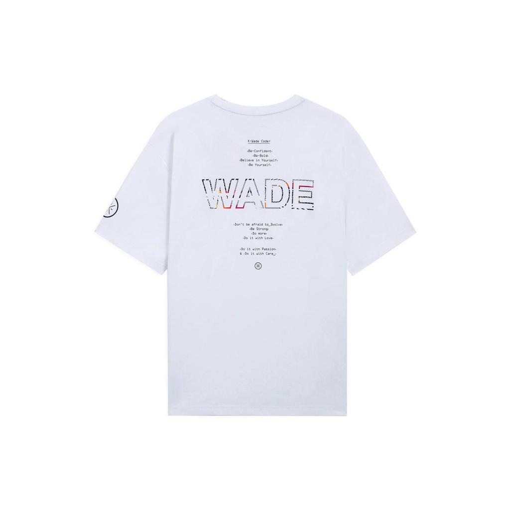 Li-Ning Wade Series Alphabet Print Round Neck Short Sleeve T-Shirt Men Tops White AHSS437-3