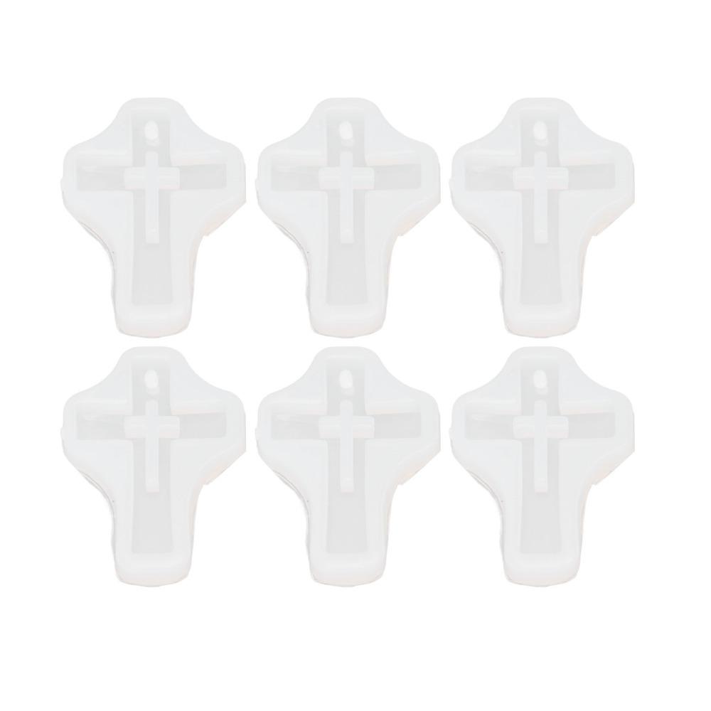 10pcs Food Grade Silicone Silicone Cross Mold Pendant Casting Mold  For Craft Projects