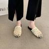 Tempérament Haute Qualité Creux Frais Pantoufles Été Femme Super Feu Mode Filet de Pêche Chaussures Sac Tête Demi-Pantoufles