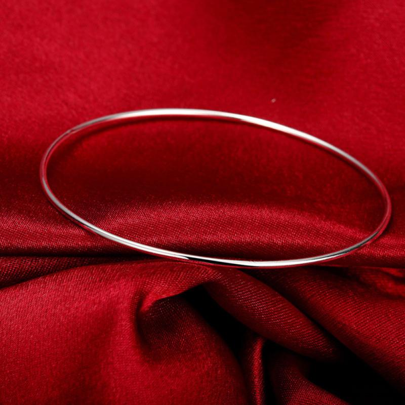 RUI RUI YU Women Bracelet Copper Plated Silver Simple Classic Style Single Circle Bracelet