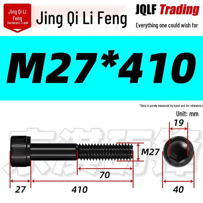M20-M27 High Strength Blackened Hex Socket Head Cap Screw with Knurled Cylindrical Half Thread