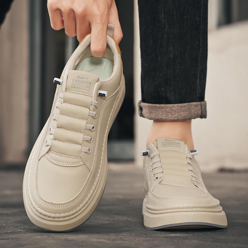 Men Sneakers New Men's Shoes Lightweight Leather Cover Platform Anti Slip Wear Resistant Casual Versatile Board Shoes