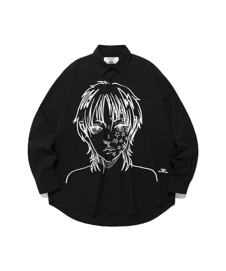 NICEGHOSTCLUB Ffats Girl Oxford Big Big Shirt_Black(Ng2Esuw301A)