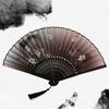 Fan Summer Gift Party Supplies Home Decoration Handle Hand Fan Silk Folding Fan Photo Prop Tool
