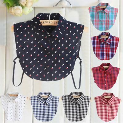 New Arrival Fake Collar Classic Plaid Check Detachable Shirt Collars Anchor Dot Spot Grid Print Collar Adult Unisex Neck YG231