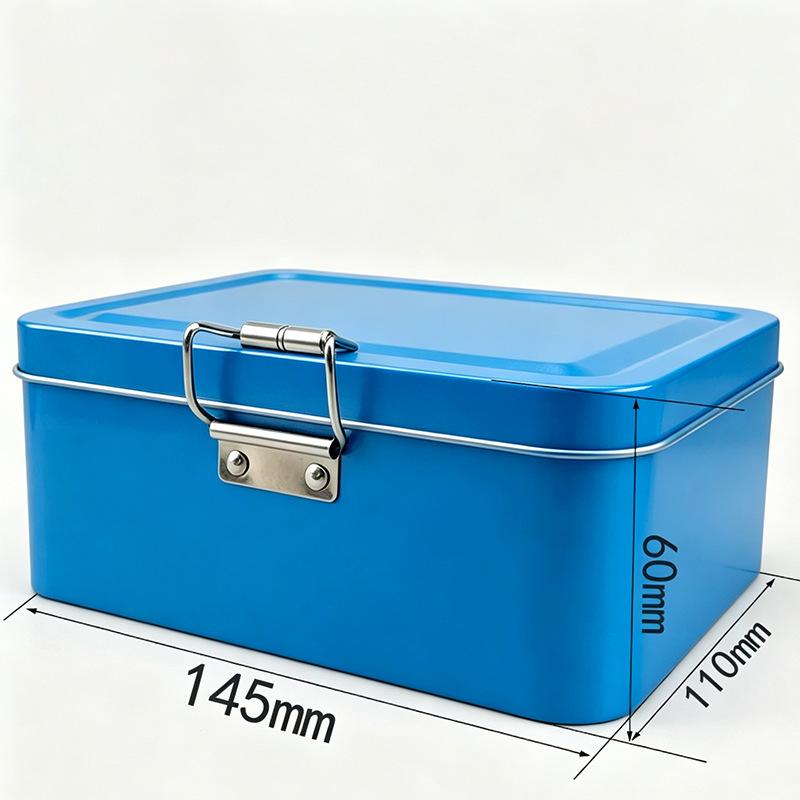 Old Fashioned Rectangular Iron Storage Tin 1Pc Frosted Buckle Durable Tinplate Container for DIY Craft Parts Hardware Organizing
