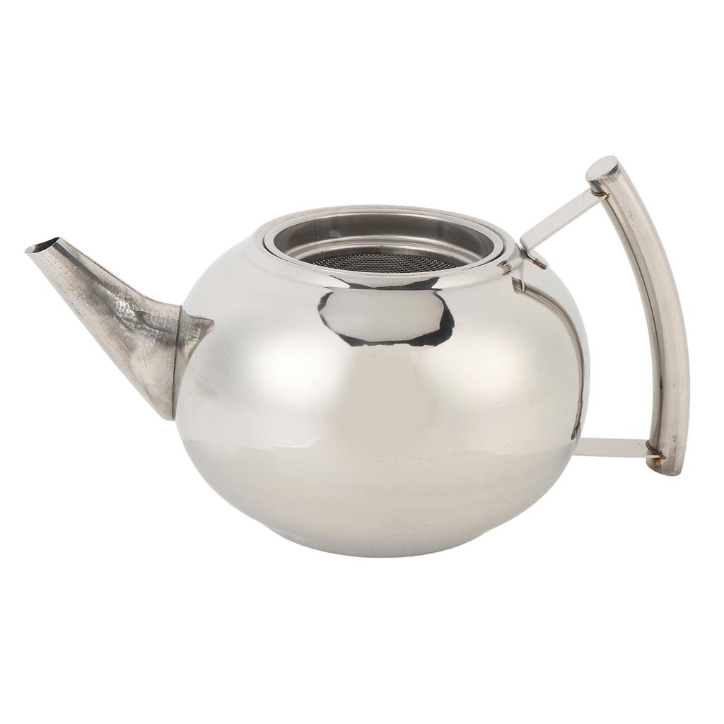 Edelstahl Teekanne Auslaufsicher Ergonomischer Seitengriff Teekessel mit Abnehmbarem Sieb 2000ml