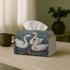 1pc Expressionist Impressionist Artistic Tissue Box - Swan Trio Spiral Water, 17.02*25.91cm, Ideal for Kitchen, Living Room, Bedroom, Bathroom - Holid