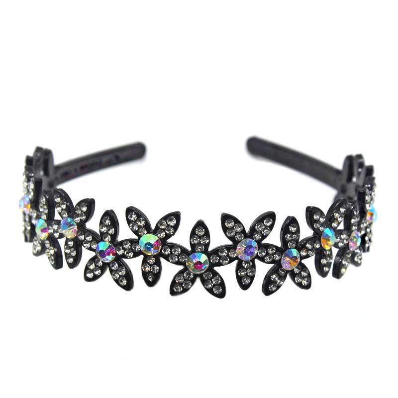 Korean Style New Hair Band Braided Hair Pressing Diamond Net Celebrity Hair Band Non-slip Headdress Wash Face Plastic Headband Broken Hair Clip