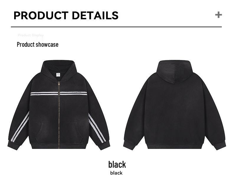 Men's Retro Heavyweight Fleece Hoodie - Autumn/Winter Casual Sports Jacket