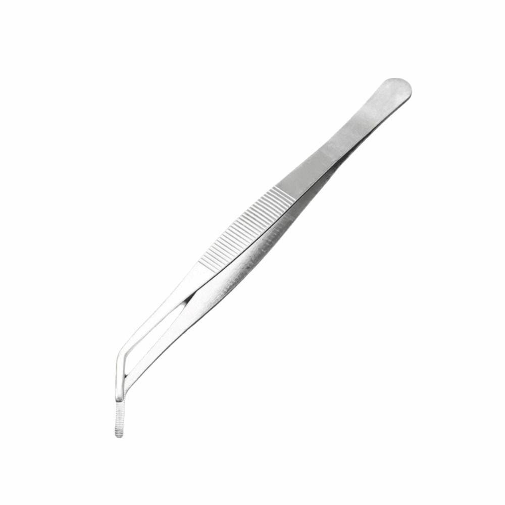 4Pcs Straight/Curved Tips Stainless Steel Tweezers Long Handle Cooking Clamps Bonsai Care Curved Tips