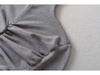 High Neck Pleated Design Waist-Cinching Long Sleeve T-Shirt for Women - Autumn/Winter