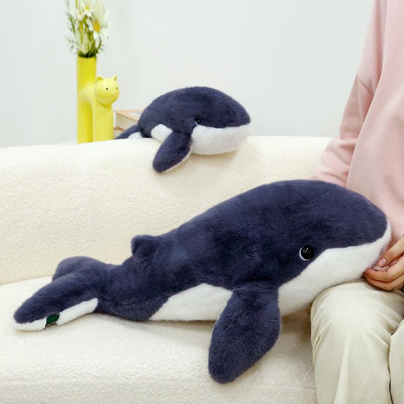 New whale doll throw pillow blue whale plush toy marine animal doll fish rag doll gift