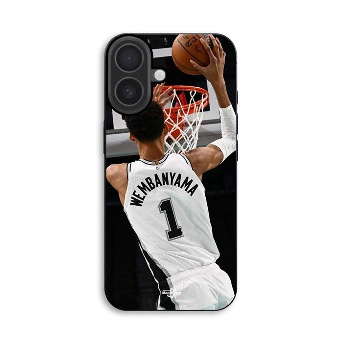 Hülle Für iPhone 18 Victor Wembanyama Nr. 1 San Antonio Spurs Dunk Maniacase schwarz