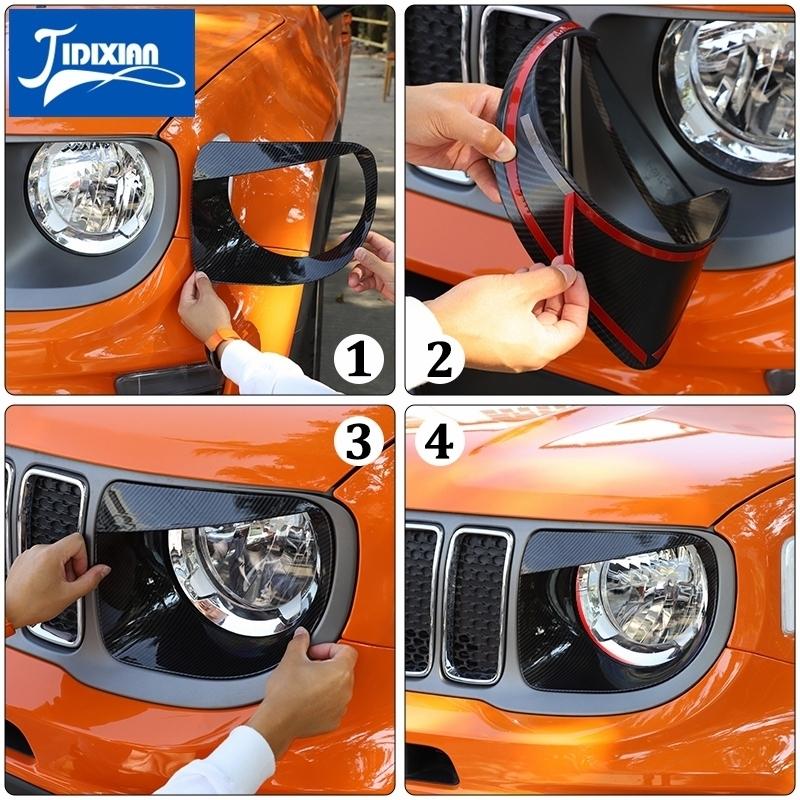 JIDIXIAN Fit for Jeep Renegade 2019-2026 Car Headlight Light Lamp Protective Decoration Cover Exterior Accessories